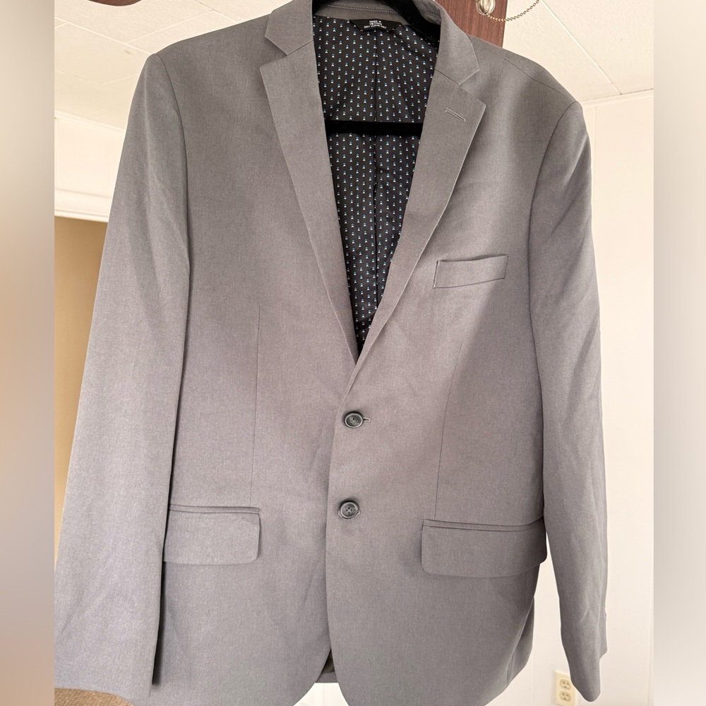 Men's Haggar Slim Fit Active Series Gray Two-Button Blazer 40s